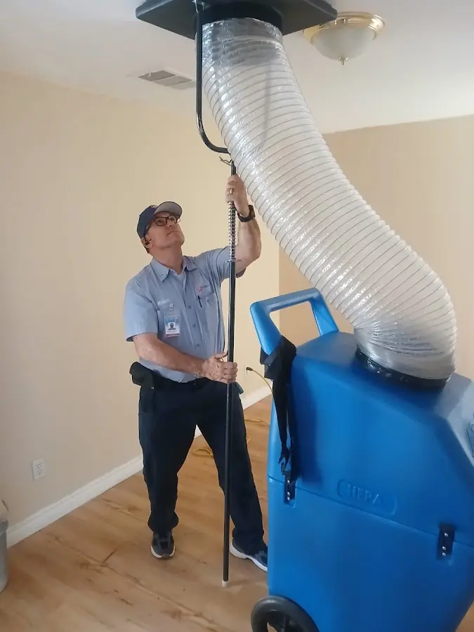 Mini Split Installation technician using HEPA equipment in Takoma Park